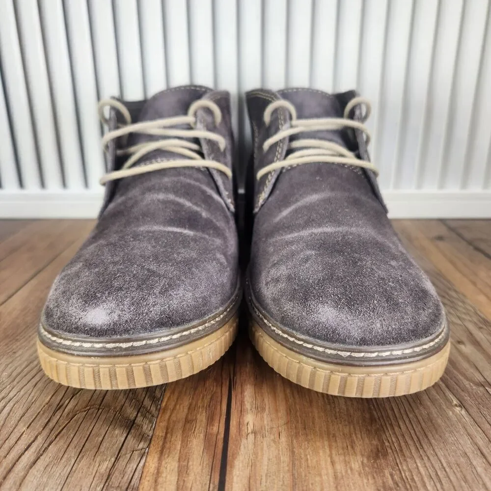 Men 10M Johnston & Murphy Wallace Brown Suede Hipster Chukka Ankle Boots 25-2359